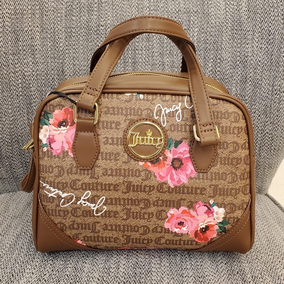 Juicy Couture Handbags - NEW Juicy Couture Brown Floral Satchel Handbag